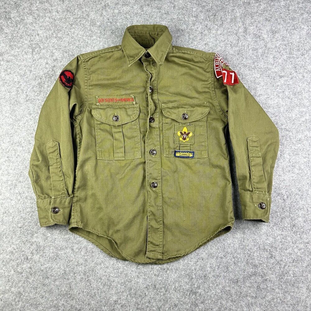 VTG BSA Boy Scouts of America Uniform Shirt Sanforized Boys 12 Regular 50s 60s*